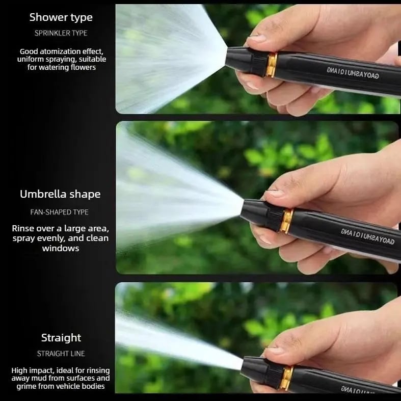 High Pressure Water Gun for Car Washing & Garden Watering — 3 Adjustable Spray Modes