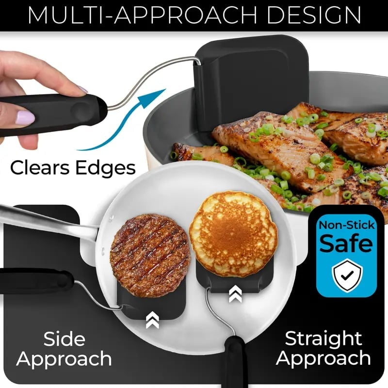 Adjustable Angle Spatula with 2 PPSU Blades – 7 Positions, Air Fryer Safe