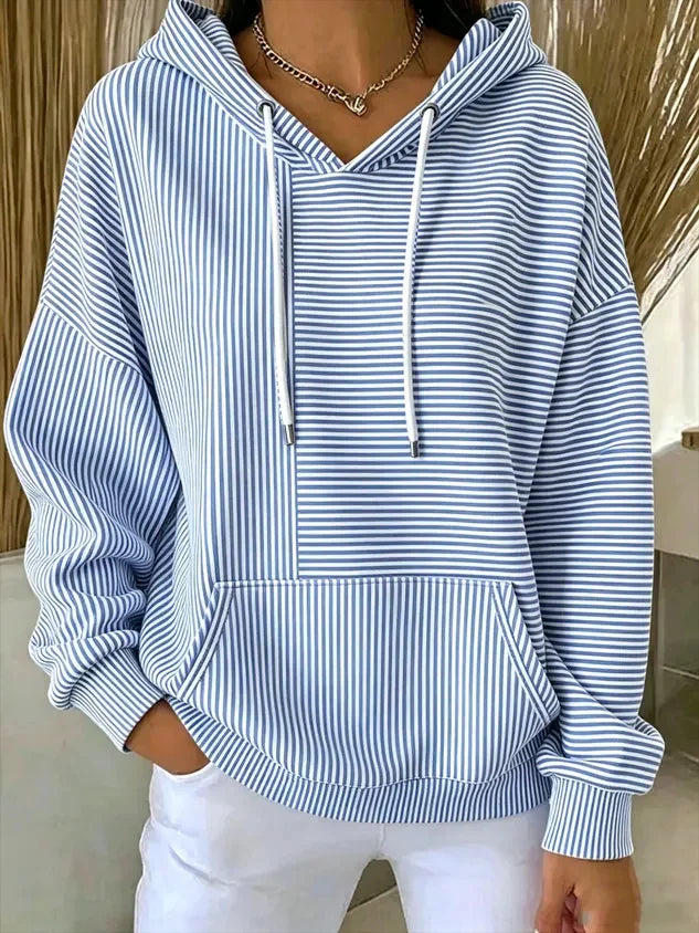 💝💝Women Striped Long Sleeve Casual Daily Spring/Fall Hoodie