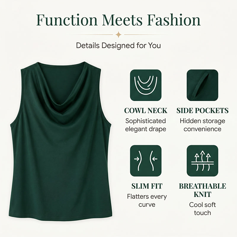 💝💝Women's Elegant Slim Fit Cowl Neck Dress