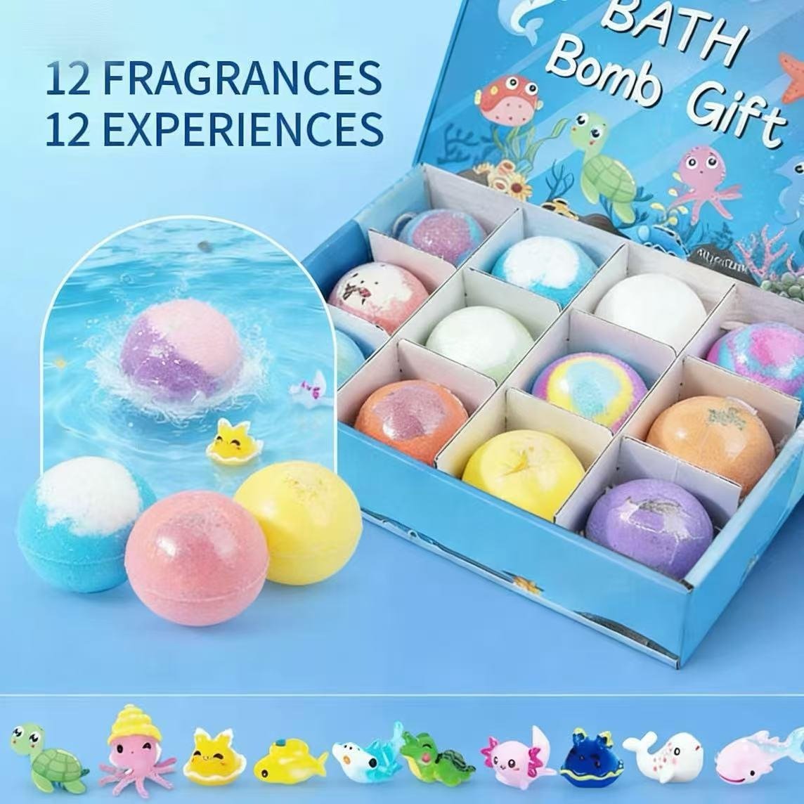 Kid Bath Bombs with Surprise Toy Inside – Mega Bubbles & Hidden Ocean Creatures