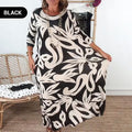 Floral Print long dress – Relaxed Fit, Round Neck
