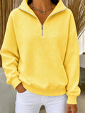 💝💝Women's Waffle Knit Quarter-Zip Sweatshirt