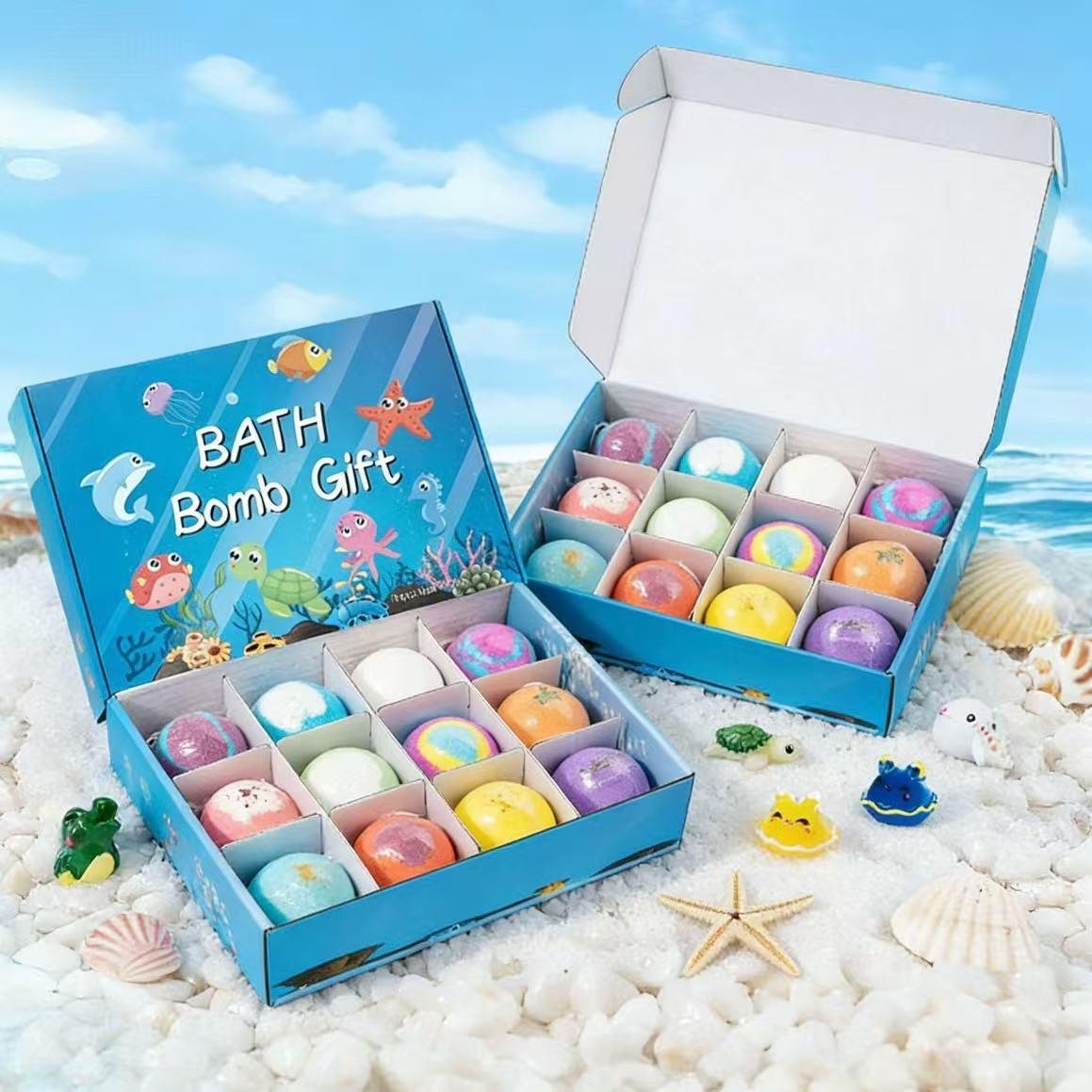 Kid Bath Bombs with Surprise Toy Inside – Mega Bubbles & Hidden Ocean Creatures
