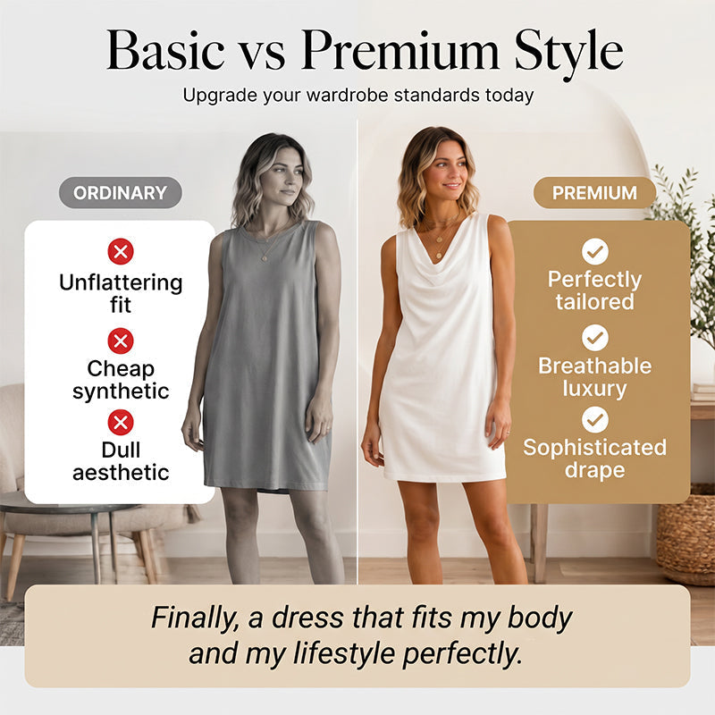 💝💝Women's Elegant Slim Fit Cowl Neck Dress