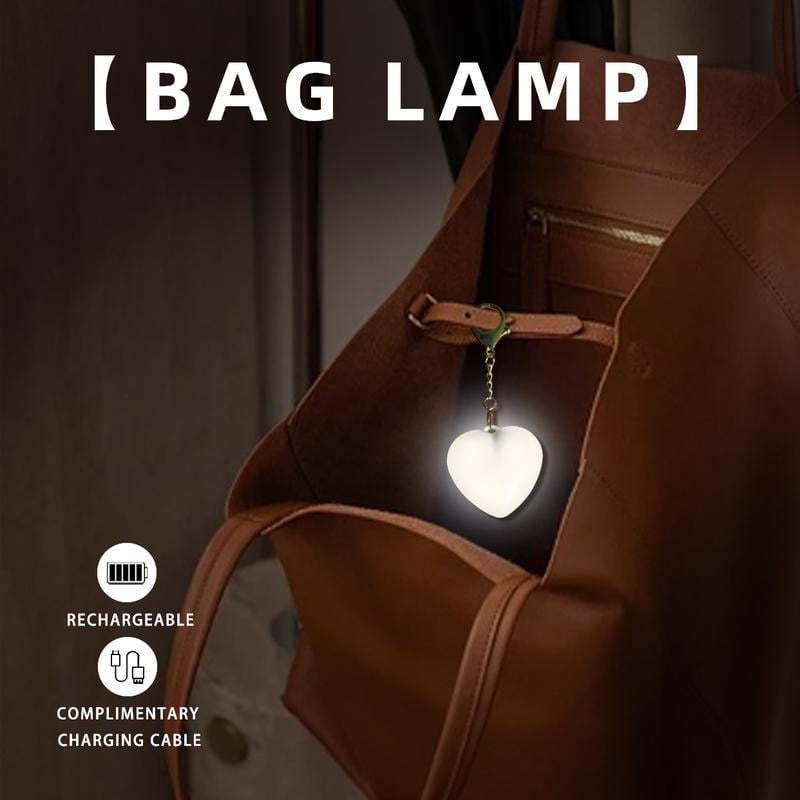 Touch-Sensing LED Purse Light – Heart Shape Rechargeable Bag Light