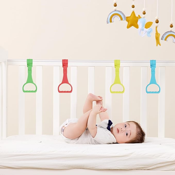 Baby Pull Up Rings 4 Pack – Playpen Handle Grip for Toddlers to Stand Up