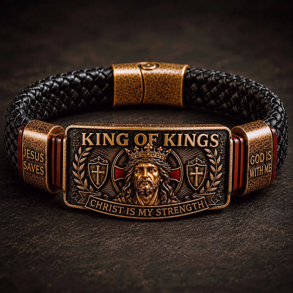 💝💝King of Kings Faith Bracelet – Adjustable Christian Wristband – Gift