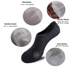 No-Show Anti-Slip Socks 3-Pack – Breathable Combed Cotton, Silicone Grips
