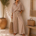 💝💝 Elegant striped ensemble in soft fabric - perfect for travel, dates and days off