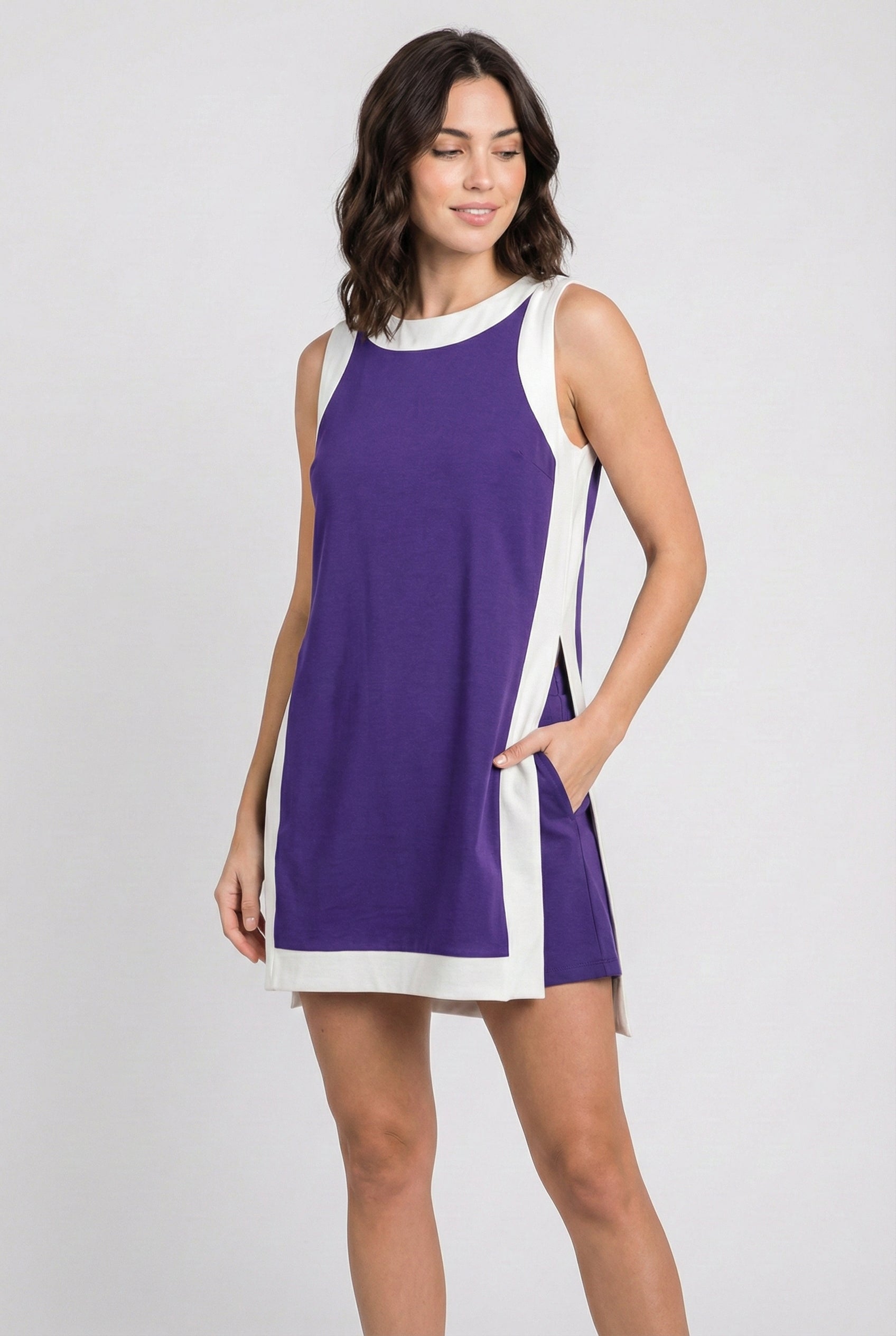 Two-Piece Open-Front Top & Shorts Set