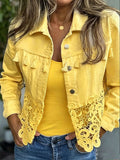 💝💝Bohemian Fringe & Lace Denim Jacket