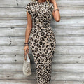 🥳2026 HOT SALE 50% OFF! 🥳💞50K+ SOLD!🌸Women's Knot Bodycon Dress – Leopard print, tummy-flattering knot. Comfy & chic for parties or date nights. Feel gorgeous. ✨🌹