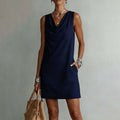 💝💝Women's Elegant Slim Fit Cowl Neck Dress