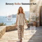 💝💝New Arrivals-Women's Cotton Linen Half Sleeve Top ＆ Pants Set